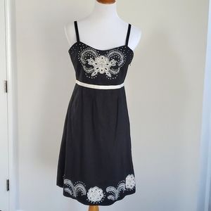 Anthropologie Moulinette Soeurs Cotton Embroidered Cotton Dress, Size 10